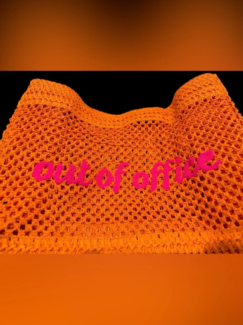 Orange Crochet “Out of Office” Tote‎ - New with Tags